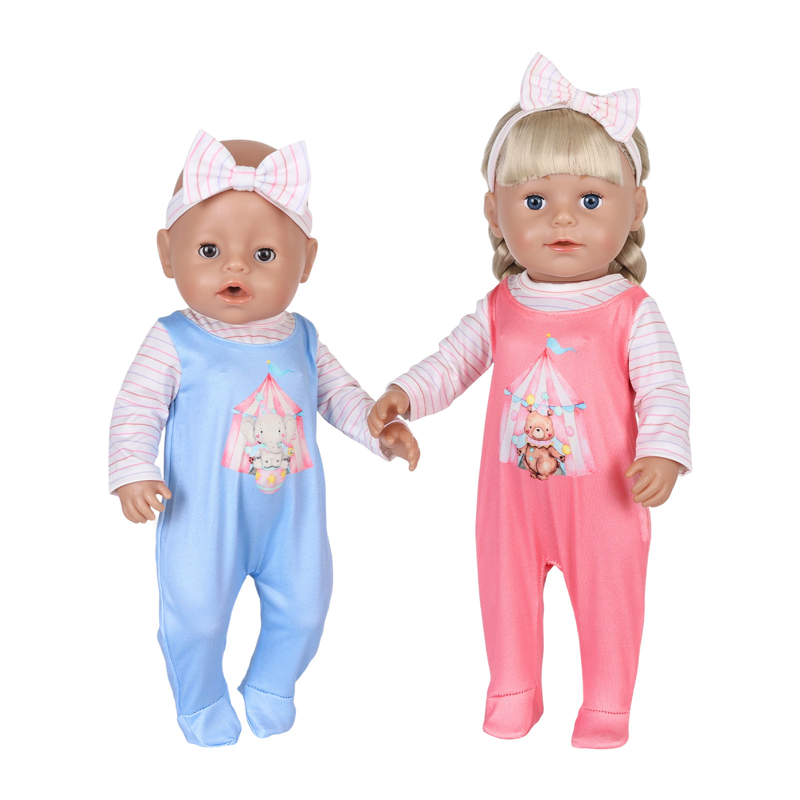 Baby Products - 人形の服 16-18 インチ 40-45 センチメートルベビードール用サーカスパターン服セットリボーンドールベビードール子供のおもちゃ誕生日プレゼント