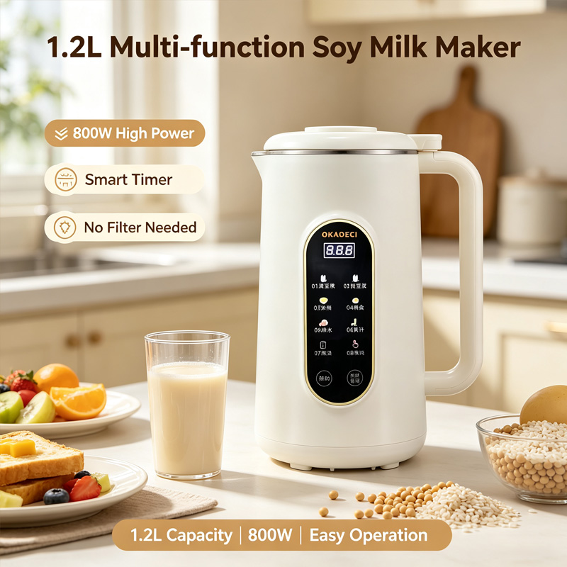 Baby Food Maker Blender - 24枚刃の豆乳メーカー 1.2L 家庭用多機能ブレンダー、離乳食、ジュース、お粥の作成に。フィルター不要。