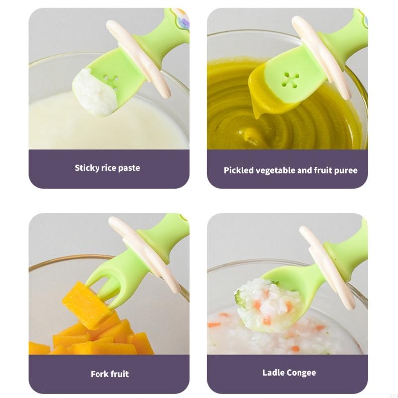 Baby Led Weaning Set - 2 個/3 個ベビースプーンフォーク給餌セットシリコン最初の給餌器具 L8RB