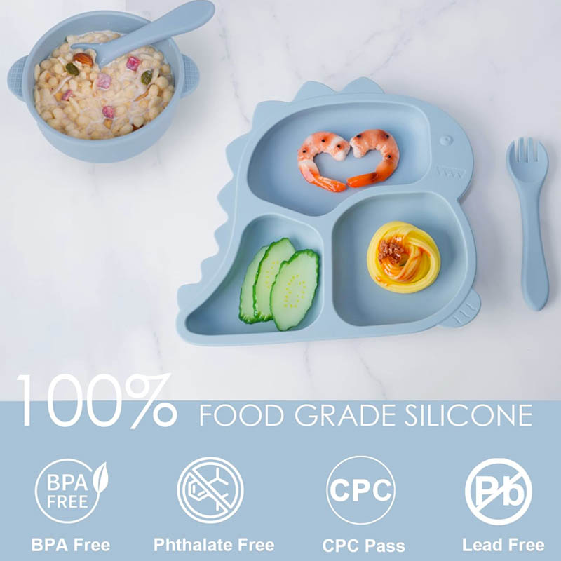 赤ちゃん用シリコン食器,恐竜プレート,子供用料理,名前付き, - Baby Led Weaning Set のレビューと価格