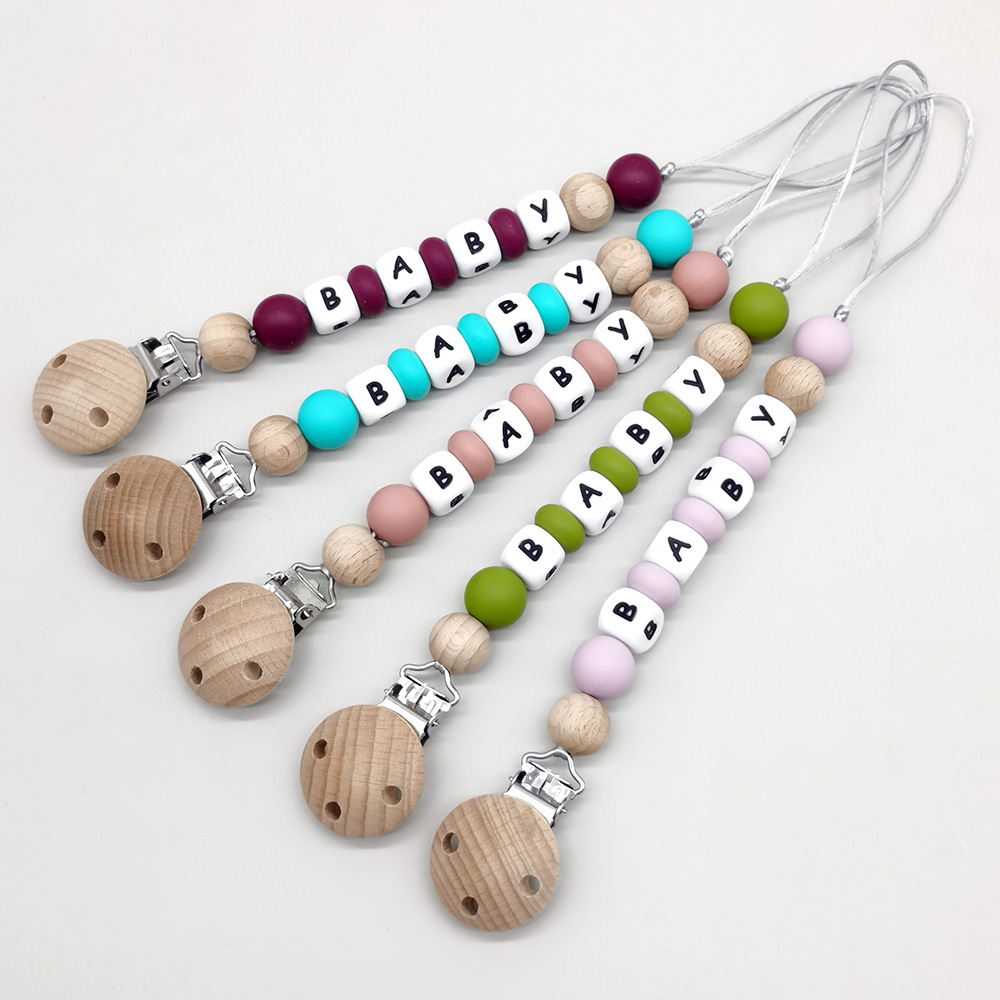 カスタムネームおしゃぶりクリップチェーンシリコンビーズおしゃ - Baby Products Gift のレビューと価格