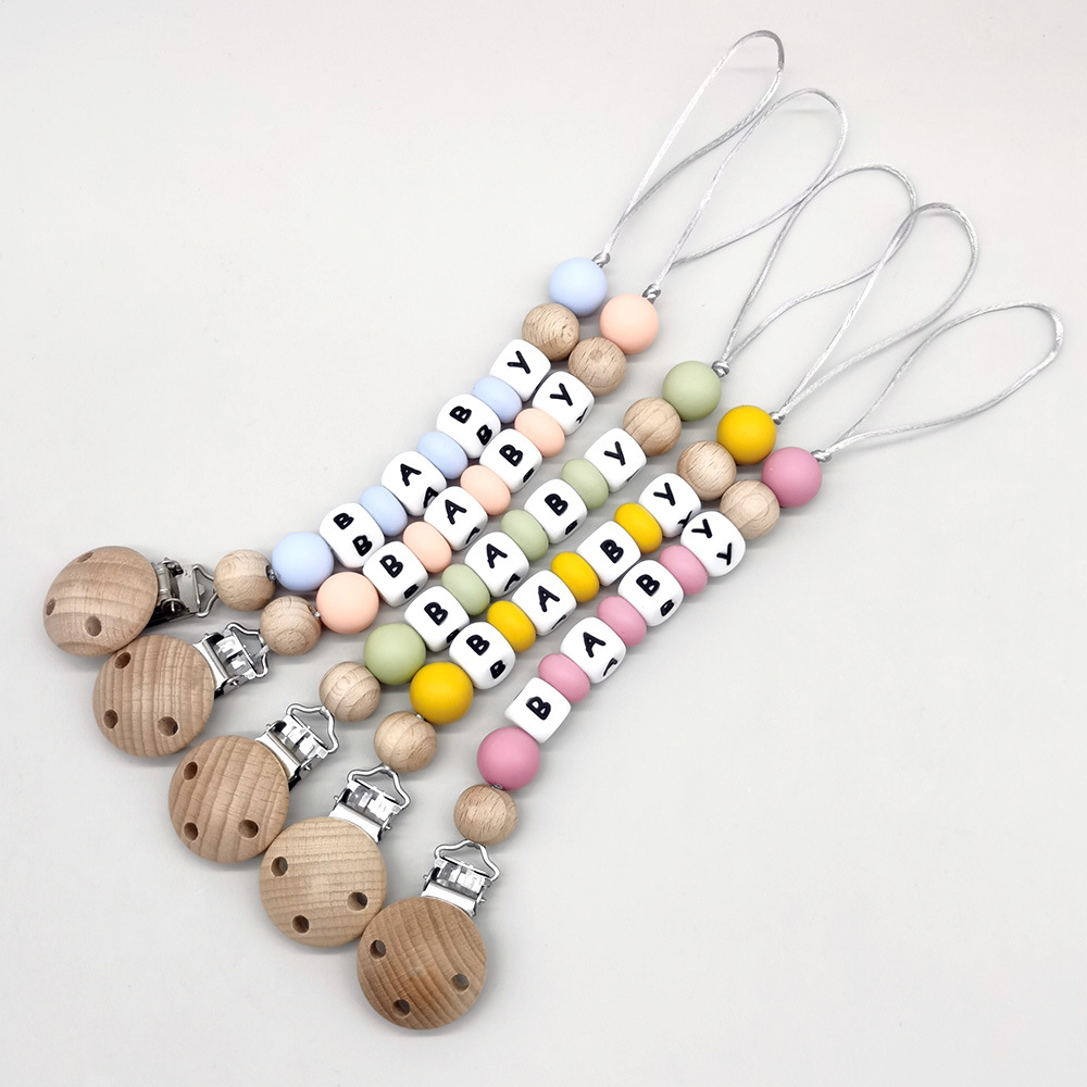 カスタムネームおしゃぶりクリップチェーンシリコンビーズおしゃ - Baby Products Gift のレビューと価格