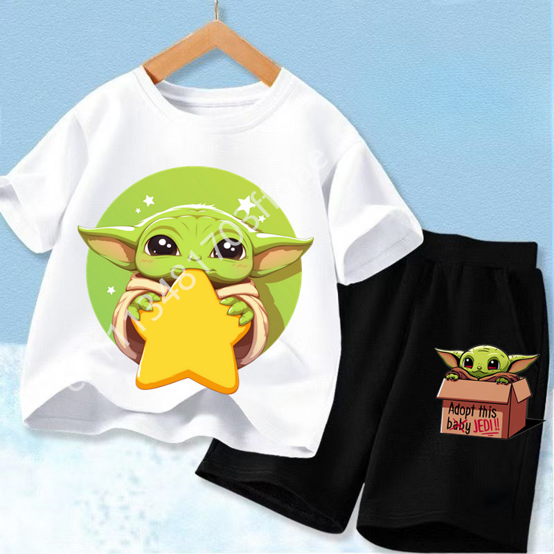 新しいスターウォーズヨーダベビーヨーダプリントキッズ Tシャ - Baby Yoda Products のレビューと価格