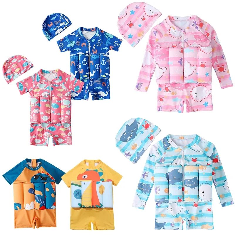 子供用漫画プリント水着、浮力水着、フローティングラッシュガー - Baby Swimming Floater のレビューと価格
