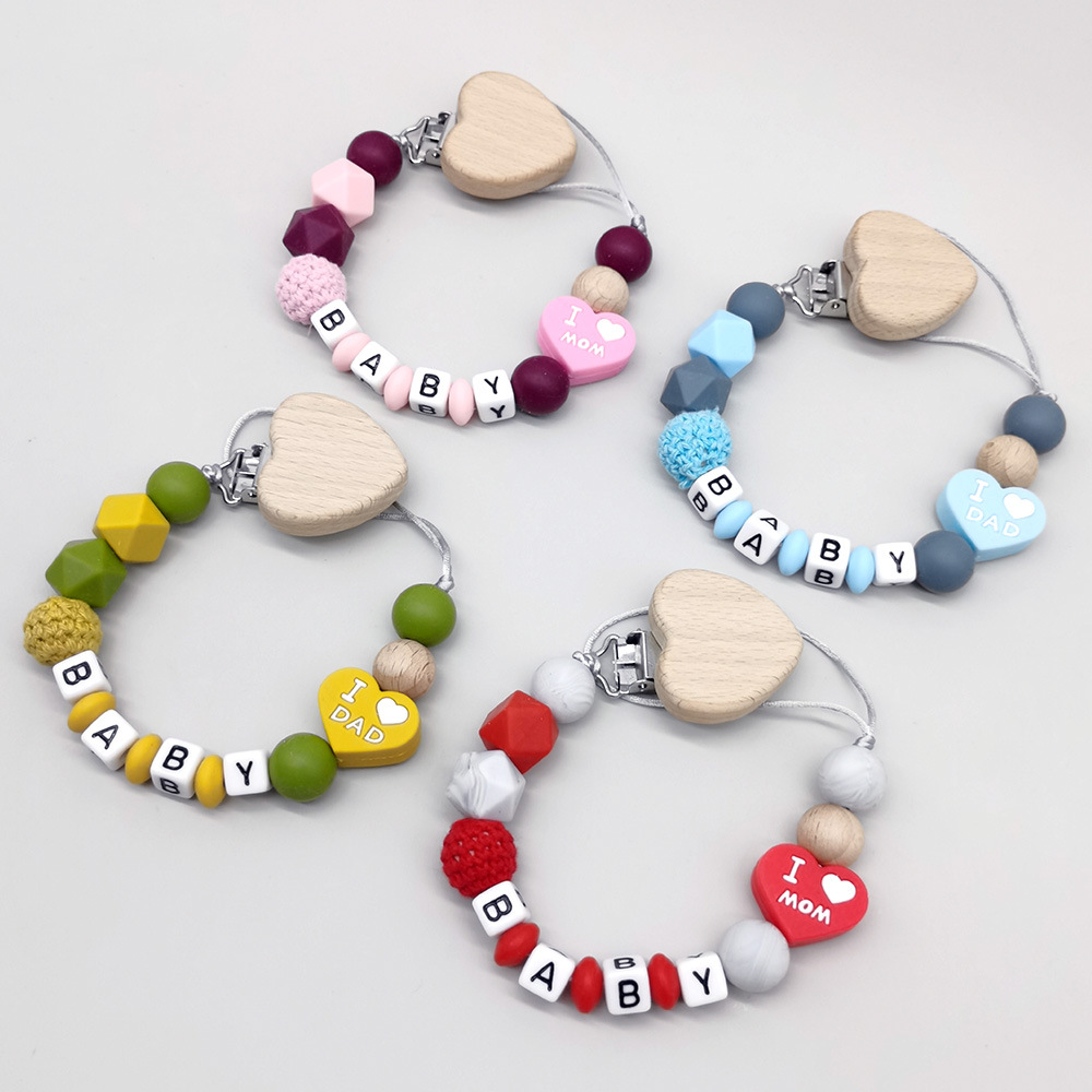 カスタマイズ可能な名前入りベビー歯固めおしゃぶりクリップ、シ - Baby Products Gift のレビューと価格