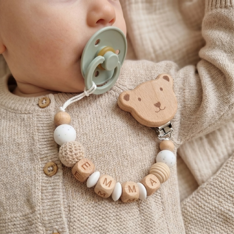 パーソナライズされたおしゃぶりクリップ カスタム名入り シリ - Baby Products Gift のレビューと価格