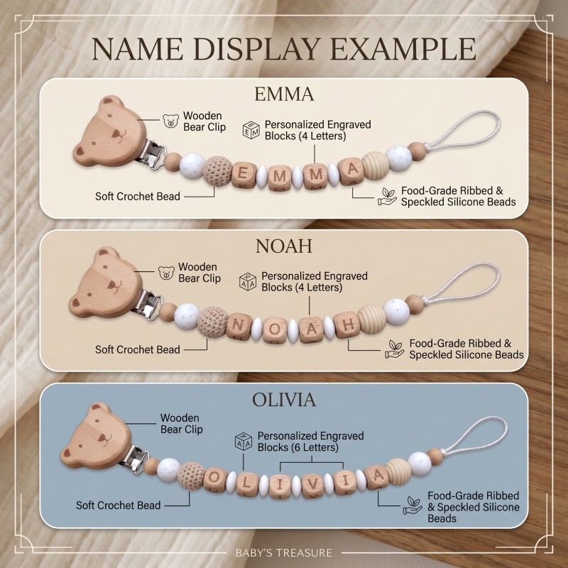 パーソナライズされたおしゃぶりクリップ カスタム名入り シリ - Baby Products Gift のレビューと価格