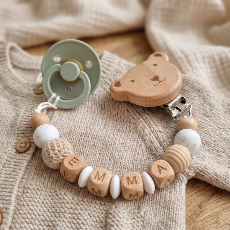 パーソナライズされたおしゃぶりクリップ カスタム名入り シリ - Baby Products Gift のレビューと価格