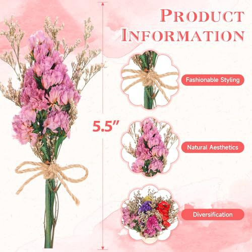 ミニドライフラワーブーケ 天然保存花 ホームテーブルデコレー - Baby Products Gift のレビューと価格